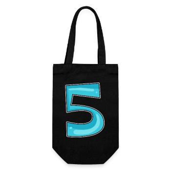 Number 5 Number - Gift Bag for Bottles - black - Front