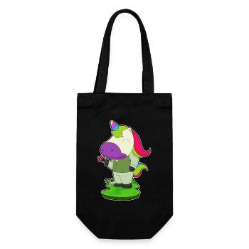 Licorne marié fleur mariage - Sac à bouteille - noir - Devant