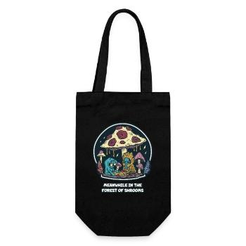 Meanwhile in the magical forest of mushrooms - Gift Bag for Bottles - black - Front