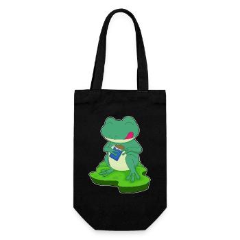 Frosch Schokoriegel - Geschenkbeutel für Flaschen - Schwarz - Vorne