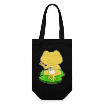 Grenouille tasse de café - Sac à bouteille - noir - Devant
