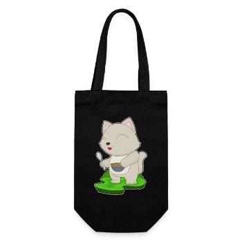 Cat Cooking Bowl Cooking - Gift Bag for Bottles - black - Front
