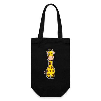Giraffe Motif Animal - Gift Bag for Bottles - black - Front