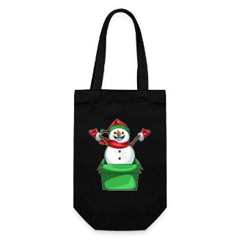 Boîte en carton de Noël Snowman - Sac à bouteille - noir - Devant