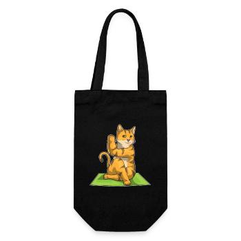 Cat Yoga Fitness Gymnastics - Gift Bag for Bottles - black - Front