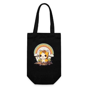 Des nuages, des hamsters et des arcs-en-ciel mignons - Sac à bouteille - noir - Devant