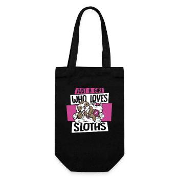Girl Who Loves Sloths Pilosa Folivora - Gift Bag for Bottles - black - Front