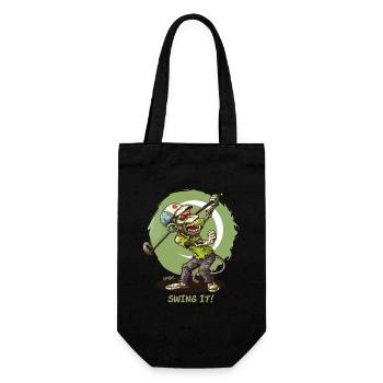 Swing It, Zombie Monkey: A Golfer Golfing - Gift Bag for Bottles - black - Front