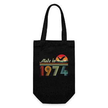 1974 Vintage Retro Birthday Gift - Gift Bag for Bottles - black - Front