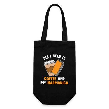 Le café et ma harpe à bouche harmoniciste harmoniciste - Sac à bouteille - noir - Devant