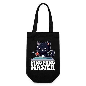 Ping Pong Master Katze Black Cat Dad Outfit - Gift Bag for Bottles - black - Front