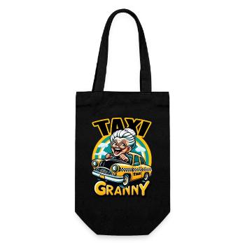 Taxi Granny" – Service de taxi grand-mère grand-enfant - Sac à bouteille - noir - Devant