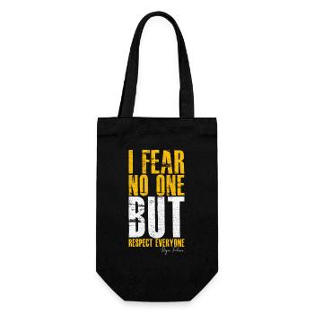 Ich fürchte niemanden, aber ich respektiere jeden - Geschenkbeutel für Flaschen - Schwarz - Vorne