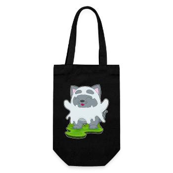 Katze Halloween Geist - Geschenkbeutel für Flaschen - Schwarz - Vorne