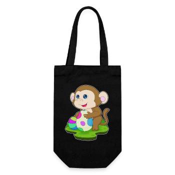 Affe Ostern Ostereier - Geschenkbeutel für Flaschen - Schwarz - Vorne