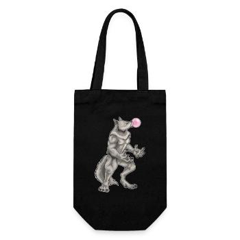 Werwolf Halloween Kaugummi - Geschenkbeutel für Flaschen - Schwarz - Vorne