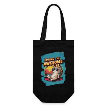 Live Chill Badass Cat - Gift Bag for Bottles - black - Front