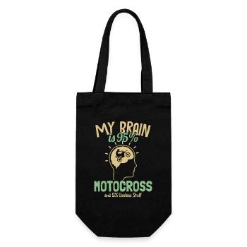 My Brain is 95% Motocross Supermoto Motorcycle - Gift Bag for Bottles - black - Front