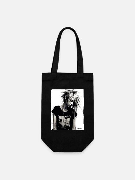 Punk Mädchen - Geschenkbeutel für Flaschen - Schwarz