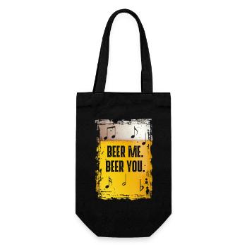 Beer Me Beer You - Geschenkbeutel für Flaschen - Schwarz - Vorne