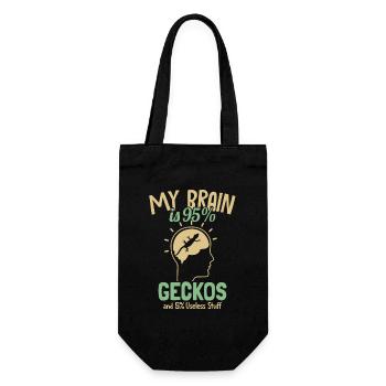 Mon cerveau est composé à 95% de Geckos Lézard Gekkota à crête - Sac à bouteille - noir - Devant