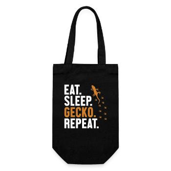 Manger Sommeil Gecko Répéter Gekkota Lézard à crête - Sac à bouteille - noir - Devant