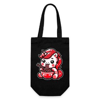 Japanese Kawaii Unicorn Ramen Asian Cuisine - Gift Bag for Bottles - black - Front