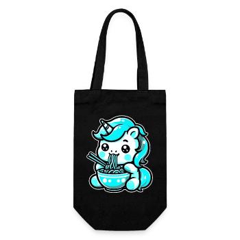 Japanese Kawaii Unicorn Ramen Asian Cuisine - Gift Bag for Bottles - black - Front