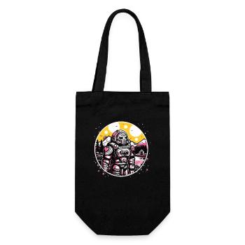 Beautiful nature and a robot knight - Gift Bag for Bottles - black - Front