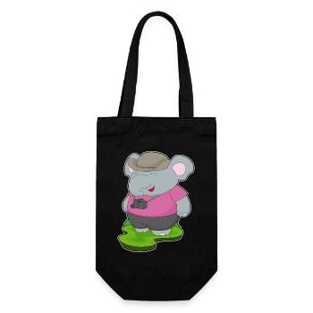 Elephant Photographer Camera - Gift Bag for Bottles - black - Front