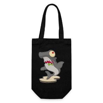 Hammerhai Halloween Zombie - Geschenkbeutel für Flaschen - Schwarz - Vorne