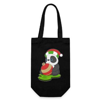 Bal de Noël Panda - Sac à bouteille - noir - Devant