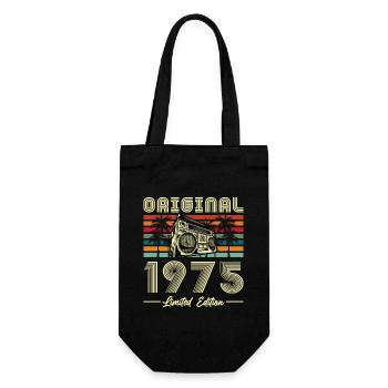 1975 Vintage Retro Geburtstagsgeschenk - Geschenkbeutel für Flaschen - Schwarz - Vorne