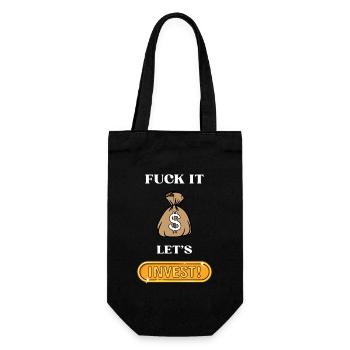 Fuck It lets invest - Geschenkbeutel für Flaschen - Schwarz - Vorne
