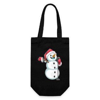 Snowman Chante de Noël - Sac à bouteille - noir - Devant