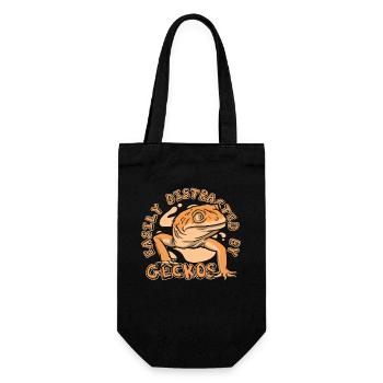 Facilement distrait par le lézard à crête des geckos - Sac à bouteille - noir - Devant