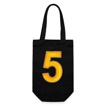Zahl 5 - Geschenkbeutel für Flaschen - Schwarz - Vorne