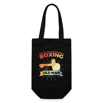 Never underestimate an old boxer - Gift Bag for Bottles - black - Front