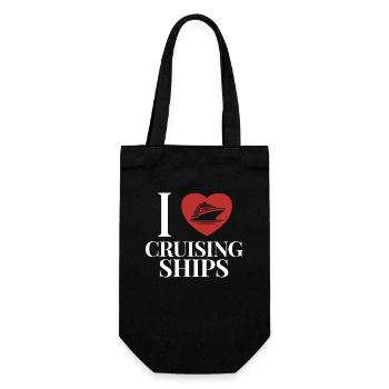 J’aime les navires de croisière Bateaux de croisière Passagers - Sac à bouteille - noir - Devant