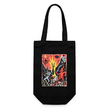 Funny as a party, demons in hell - Gift Bag for Bottles - black - Front