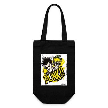 Cool cartoon about punk music, you punk! - Gift Bag for Bottles - black - Front