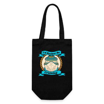 I'd Rather Be Cruising Cruise Ship Cruise Vacation - Gift Bag for Bottles - black - Front