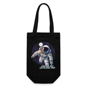 Erkunden Sie das Universum Reisen Sie mit unserem Astronauten! - Geschenkbeutel für Flaschen - Schwarz - Vorne