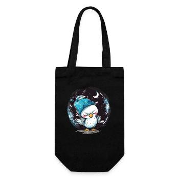 Sleeping dove with moon and stars - Gift Bag for Bottles - black - Front