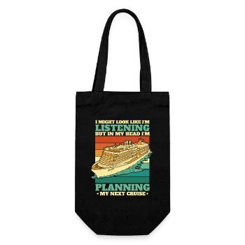 Ich plane meine nächste Kreuzfahrt Kreuzfahrtschiff - Geschenkbeutel für Flaschen - Schwarz - Vorne