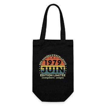 Anniversaire Millésime Fabriqué en Juin 1979 - Sac à bouteille - noir - Devant