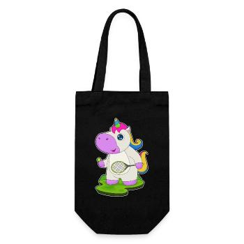 Unicorn Tennis Tennis Racket Sports - Gift Bag for Bottles - black - Front