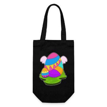 Easter Easter Eggs Angel Wings - Gift Bag for Bottles - black - Front