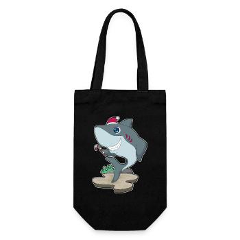 Requin Canne de Noël - Sac à bouteille - noir - Devant