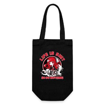 Wisdom: Life is crap, so don't do anything - Gift Bag for Bottles - black - Front